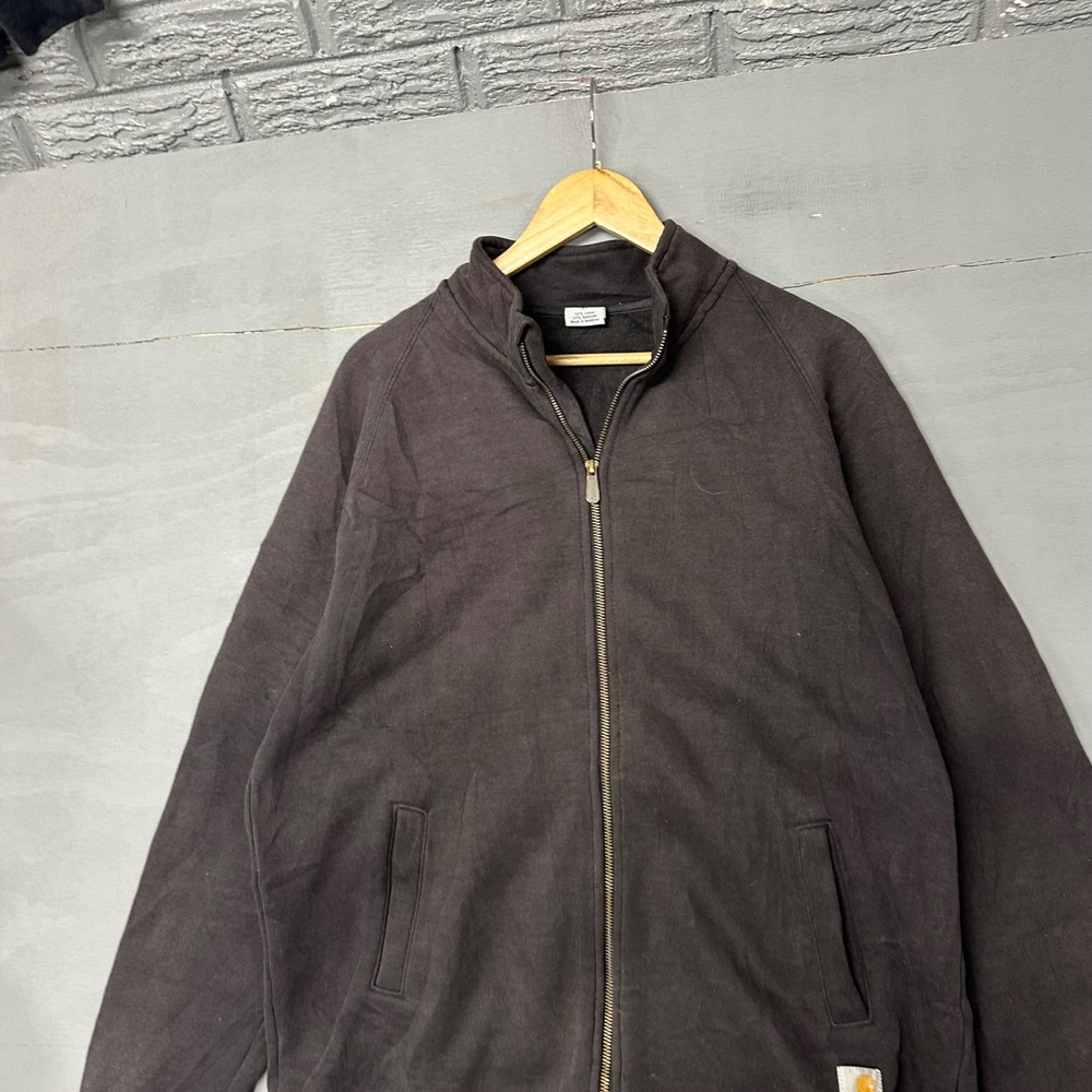 Carhartt Mens XL Full Zip Sweatshirt Fleece Mock Neck Charcoal Gray Workwear Ja‎